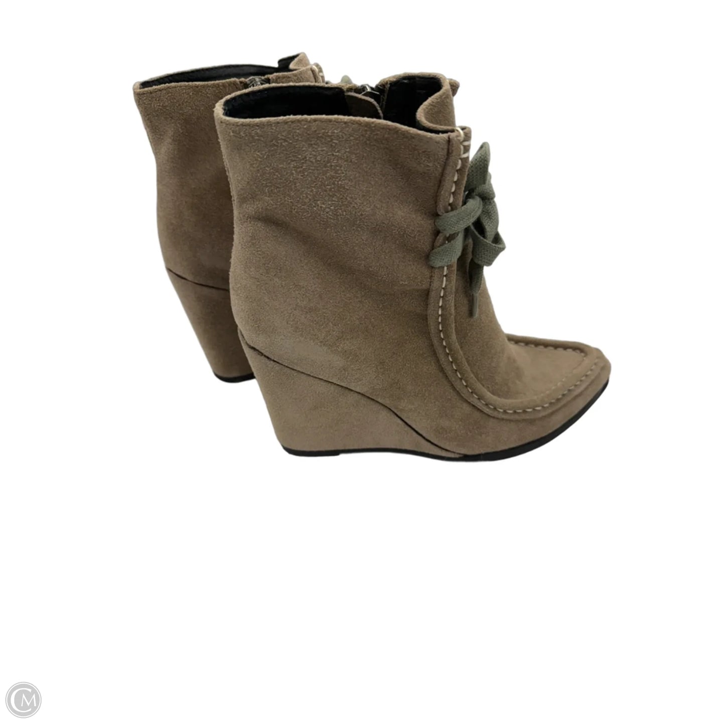 Boots Ankle Heels By Clothes Mentor In Tan, Size: 7.5