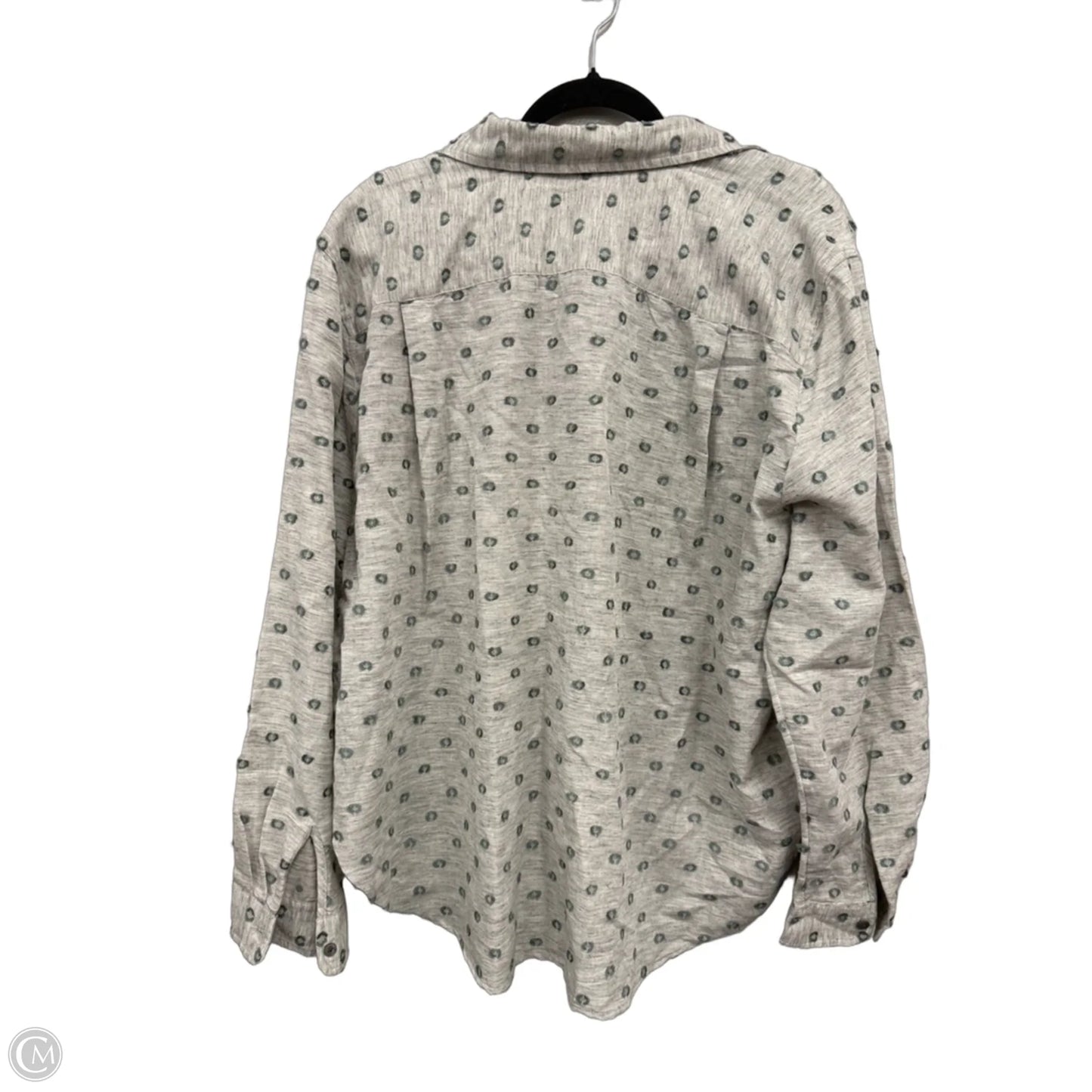 Top Long Sleeve By Loft In Green & Grey, Size: Xxl