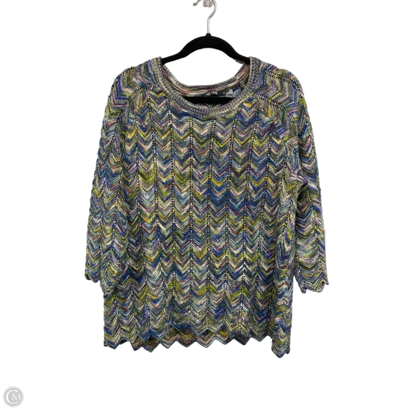 Sweater By Nic + Zoe In Blue & Green, Size: Xl
