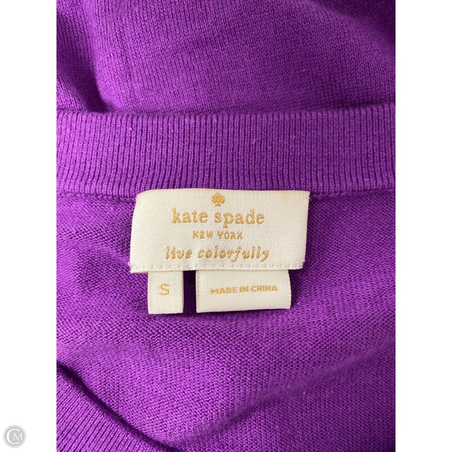 Cardigan Designer By Kate Spade In Purple, Size: S