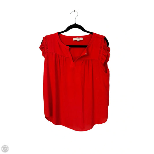 Top Short Sleeve By Loft In Red, Size: M