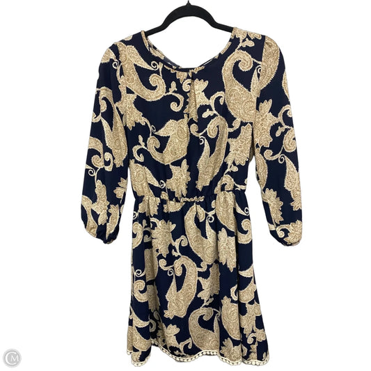 Dress Casual Short By Clothes Mentor In Blue & Tan, Size: L