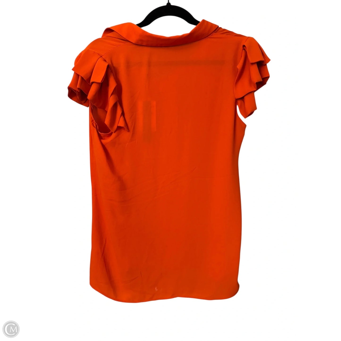 Blouse Short Sleeve By Tahari By Arthur Levine In Orange, Size: S