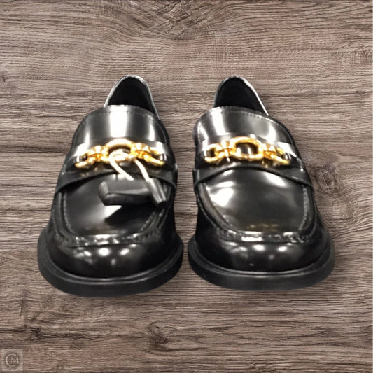 Shoes Flats By Steve Madden In Black & Gold, Size: 9.5