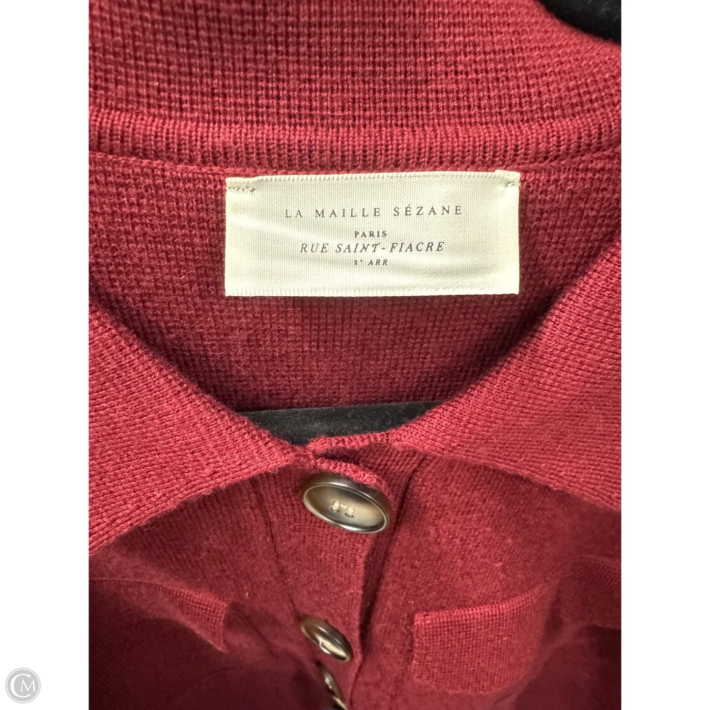 Sweater Cardigan By Cma In Maroon, Size: L