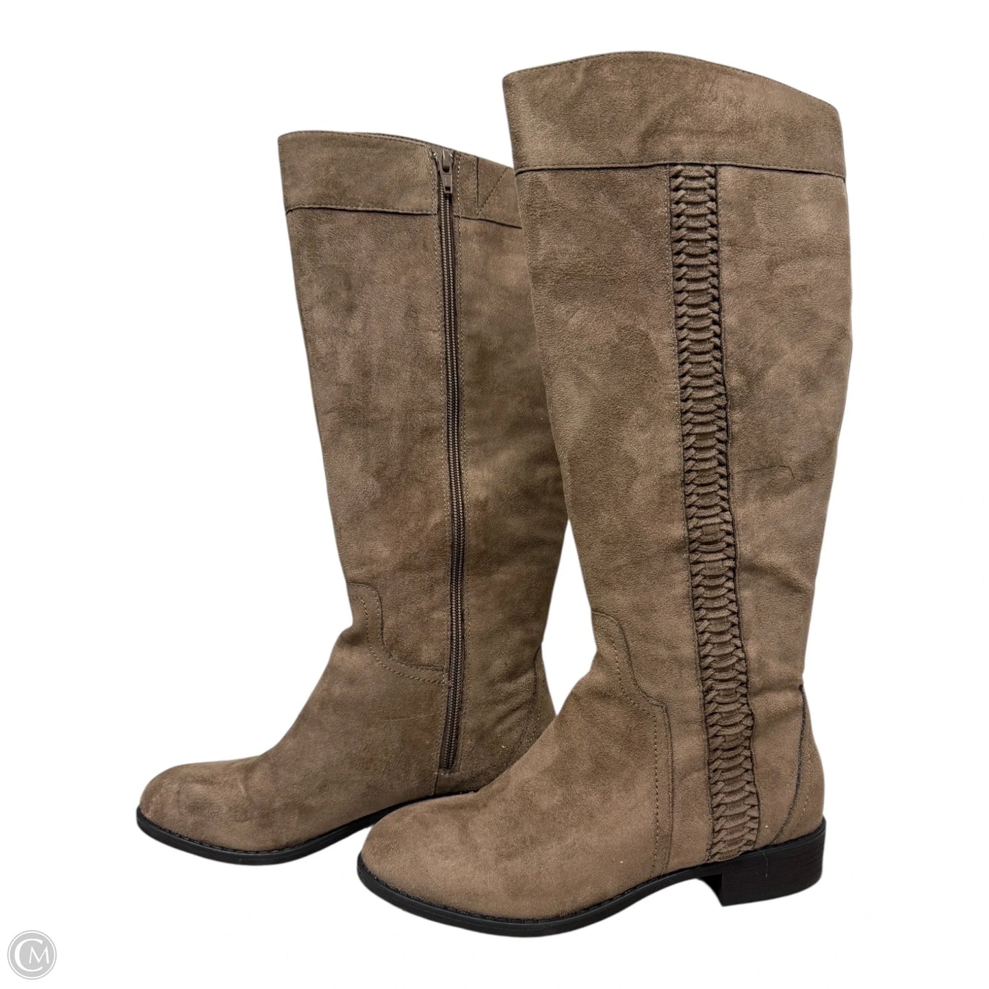 Boots Mid-calf Flats By Nine West In Tan, Size: 7.5