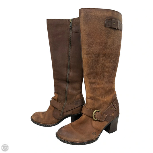 Boots Mid-calf Heels By Born In Brown, Size: 9.5