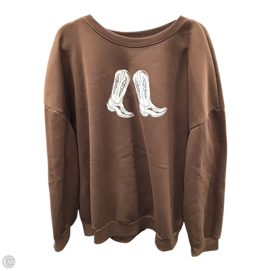 Sweatshirt Crewneck By Shein In Brown, Size: 4x