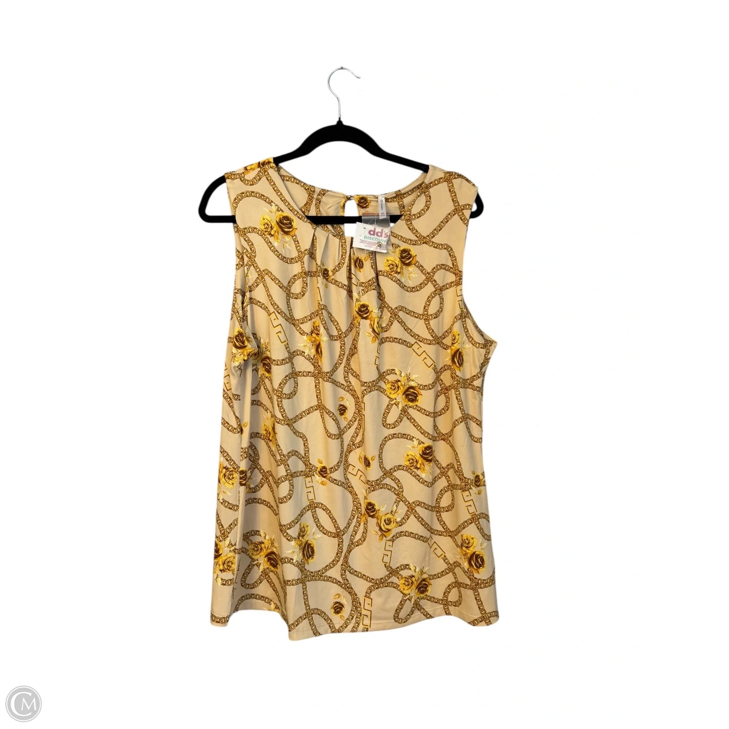 Blouse Sleeveless By Clothes Mentor In Gold & Tan, Size: 3x