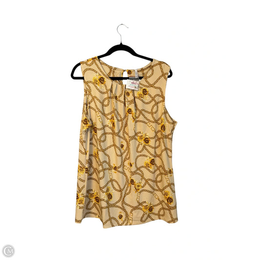 Blouse Sleeveless By Clothes Mentor In Gold & Tan, Size: 3x