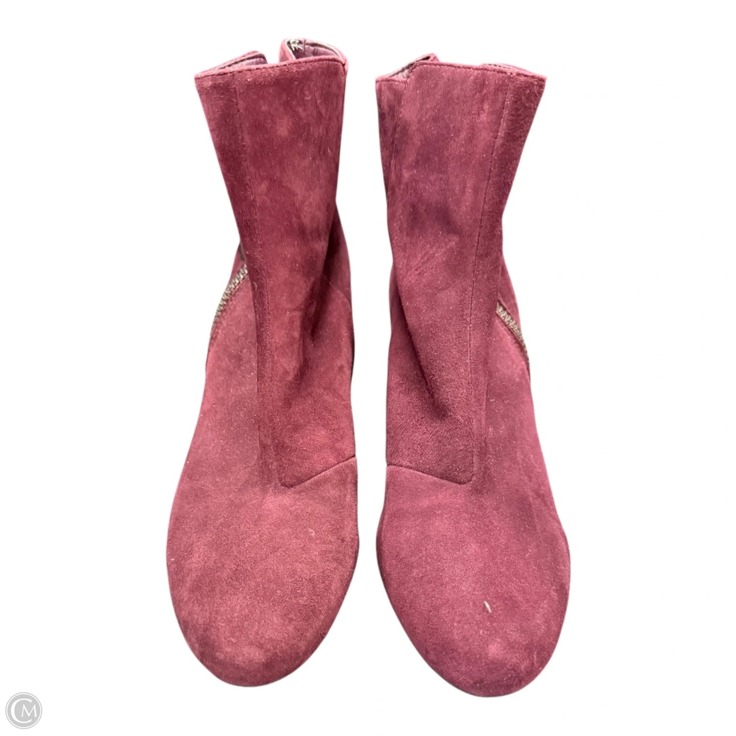 Boots Ankle Heels By Dkny In Maroon, Size: 7.5