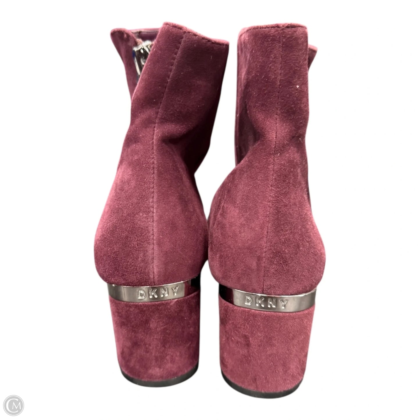 Boots Ankle Heels By Dkny In Maroon, Size: 7.5