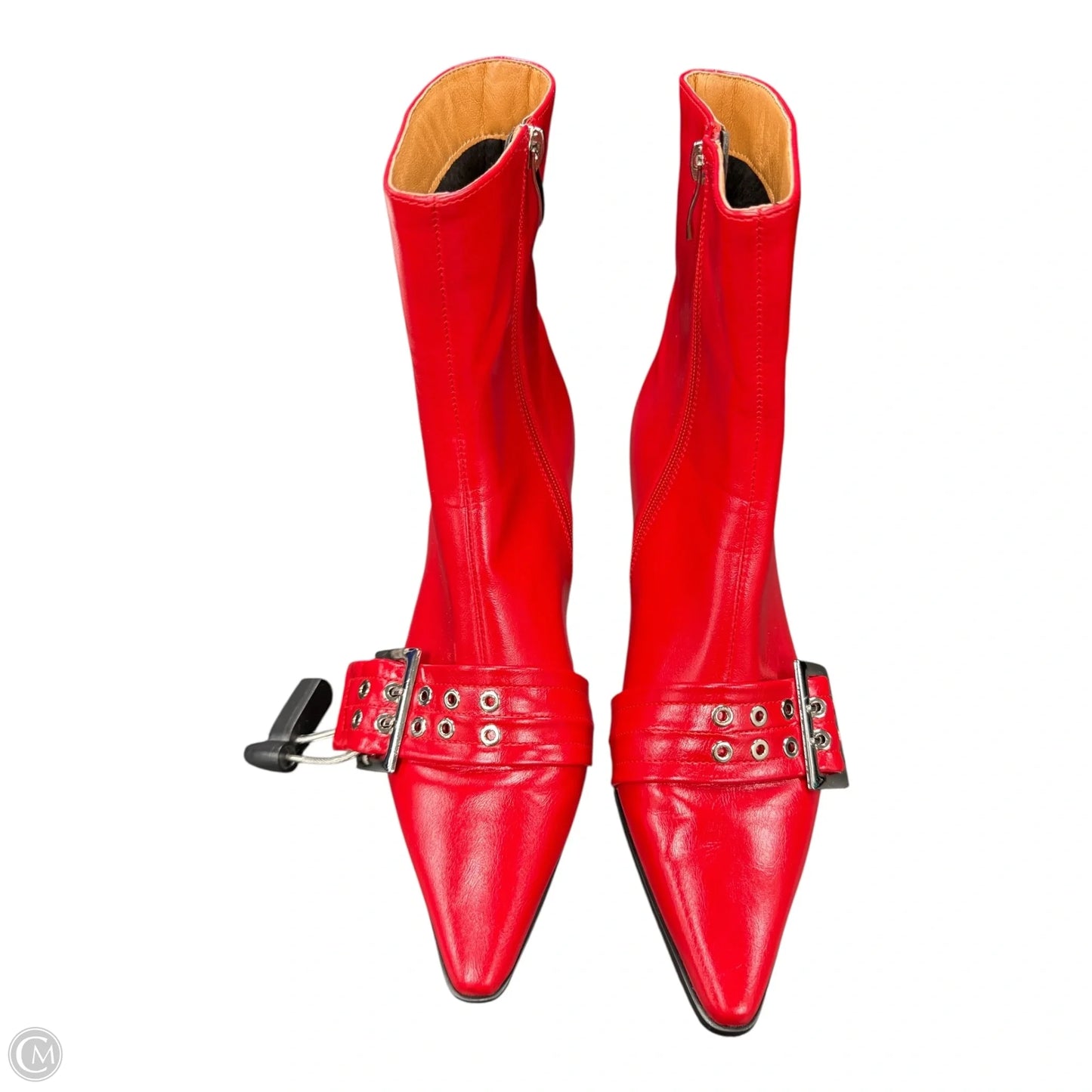 Boots Ankle Heels By Clothes Mentor In Red, Size: 8