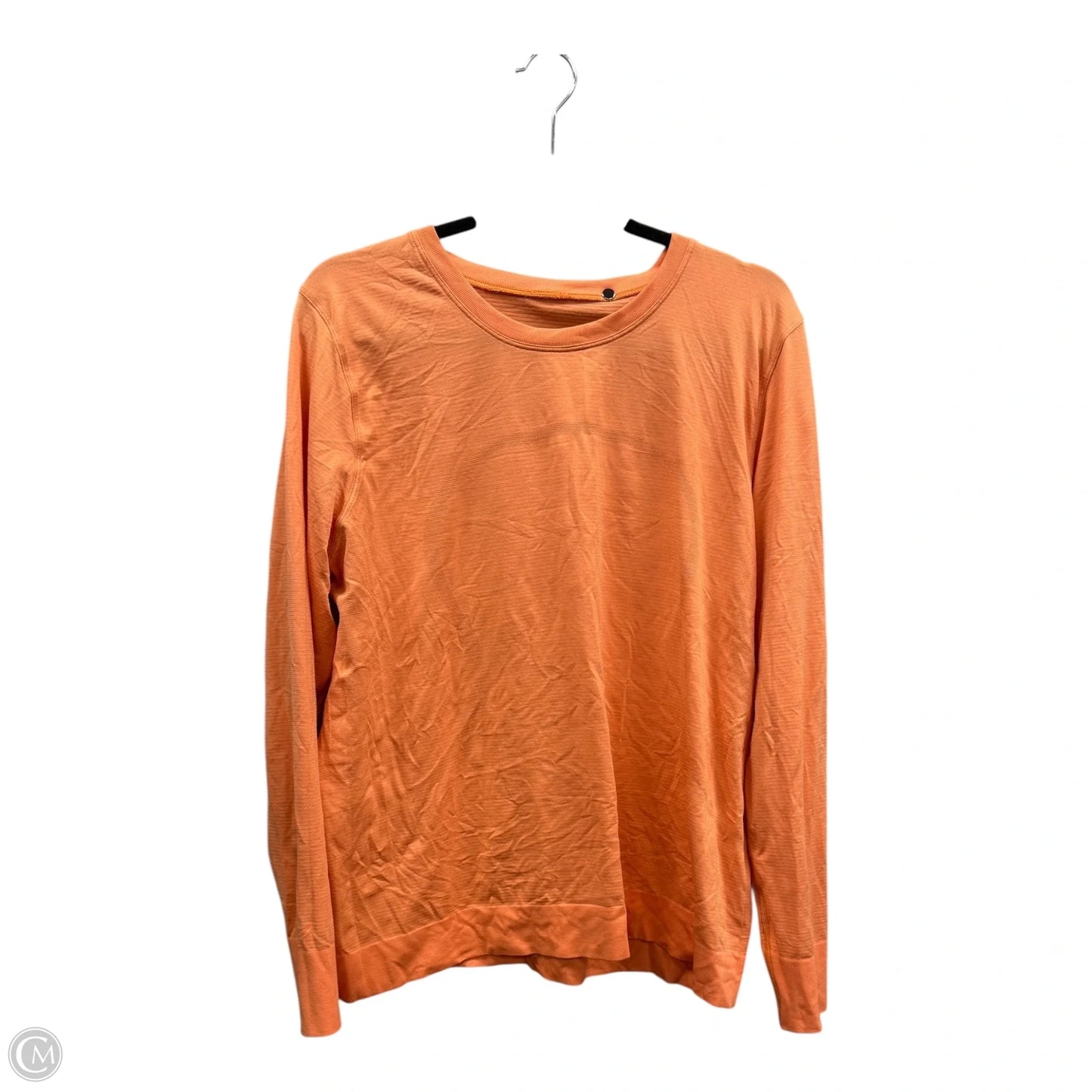 Athletic Top Long Sleeve Crewneck By Lululemon In Orange, Size: Xl
