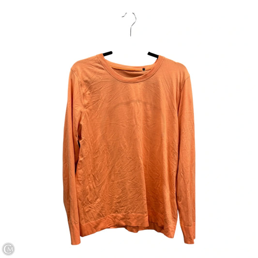 Athletic Top Long Sleeve Crewneck By Lululemon In Orange, Size: Xl