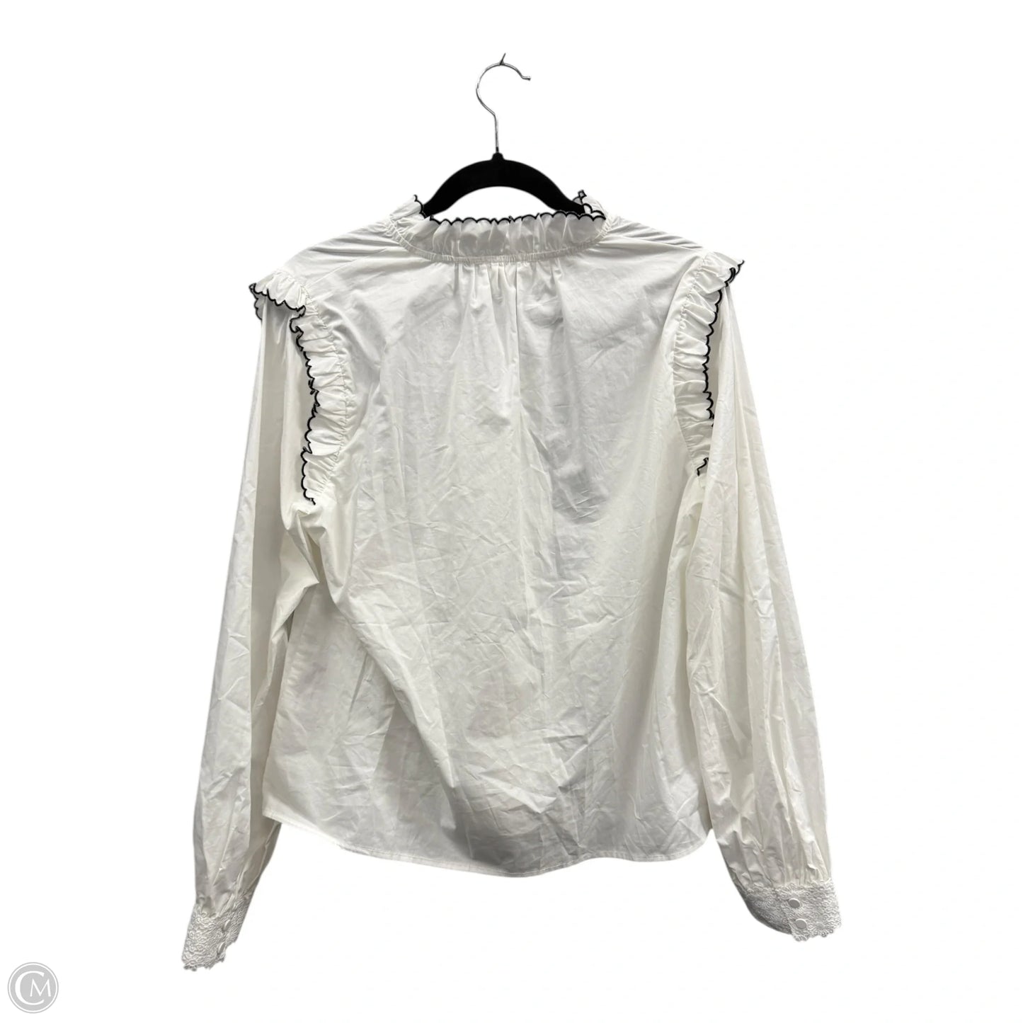 Blouse Long Sleeve By Fate In Black & White, Size: L