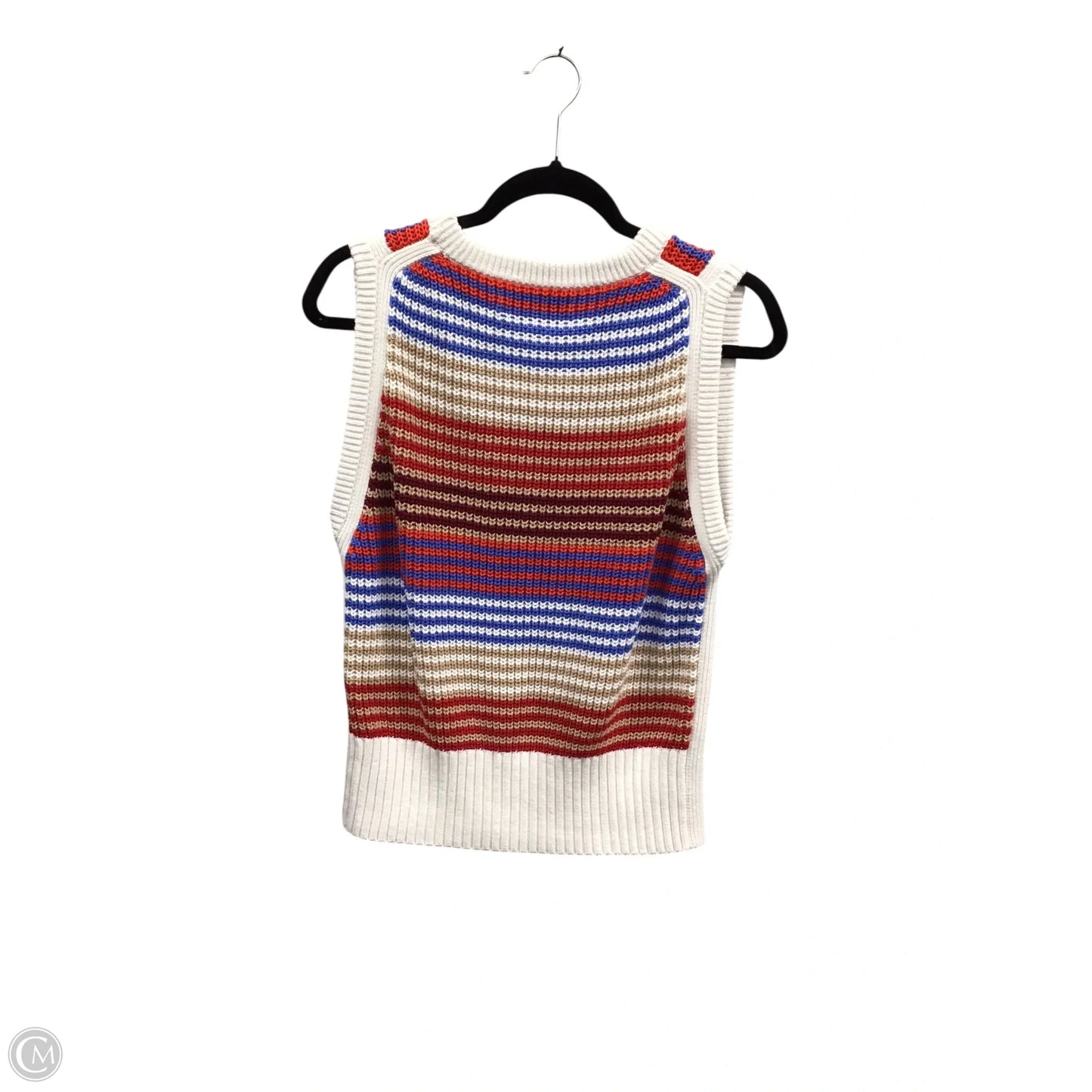 Vest Sweater By Loft In Striped Pattern, Size: L