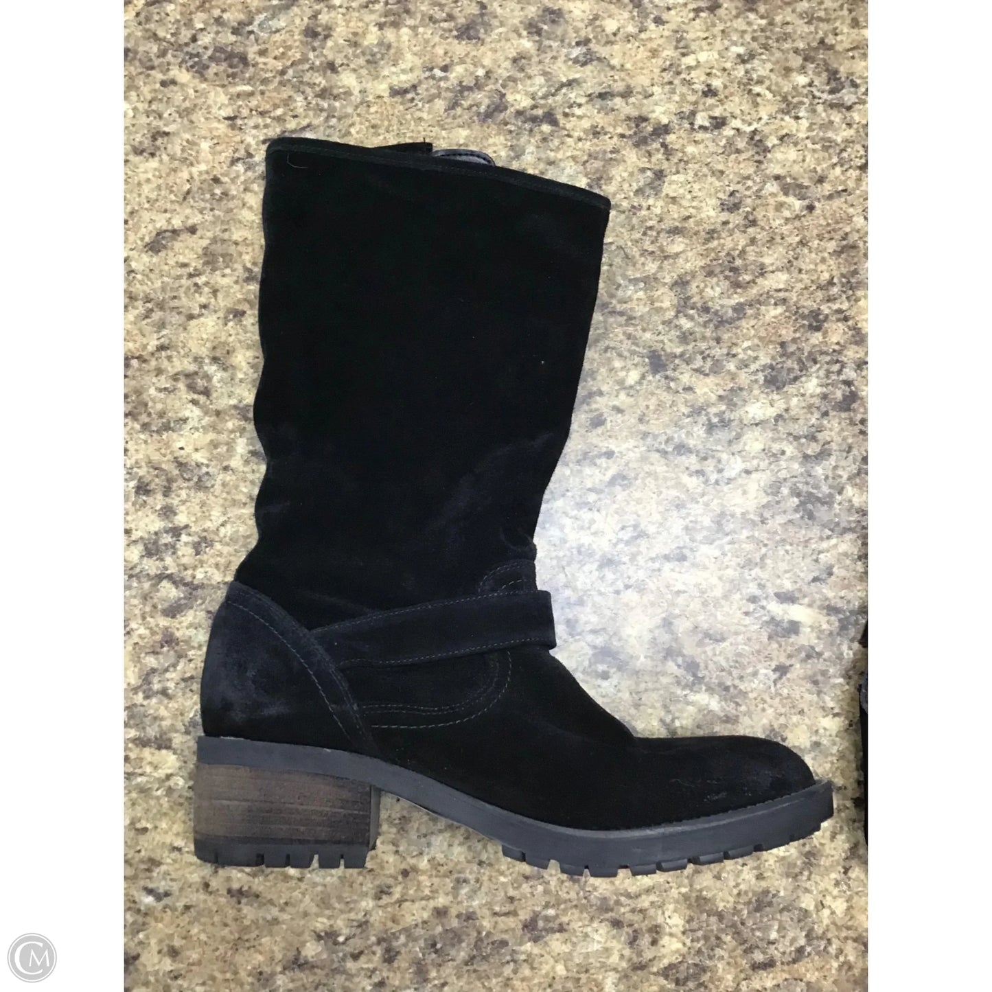 Boots Mid-calf Heels By Clothes Mentor In Black, Size: 10