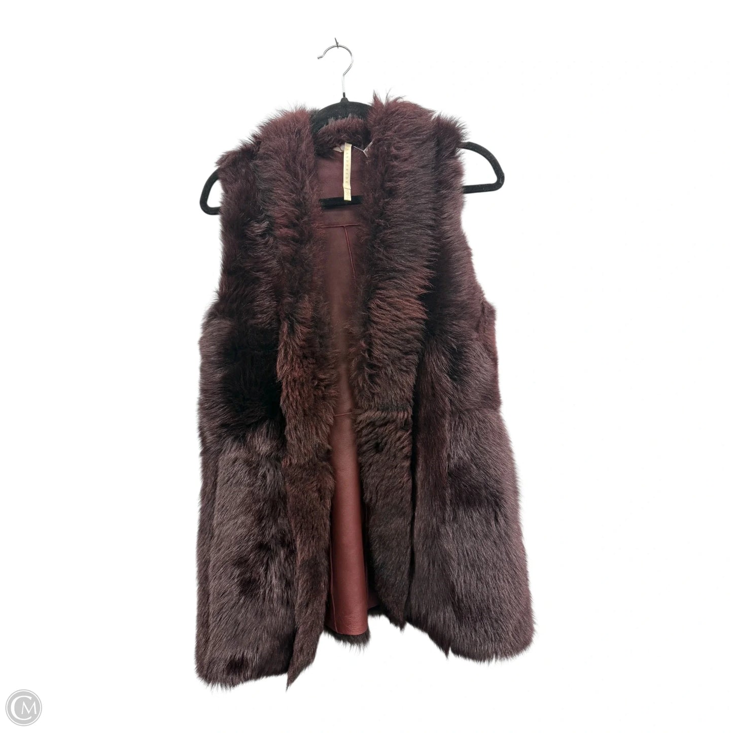Vest Faux Fur & Sherpa By Cmb In Maroon, Size: M