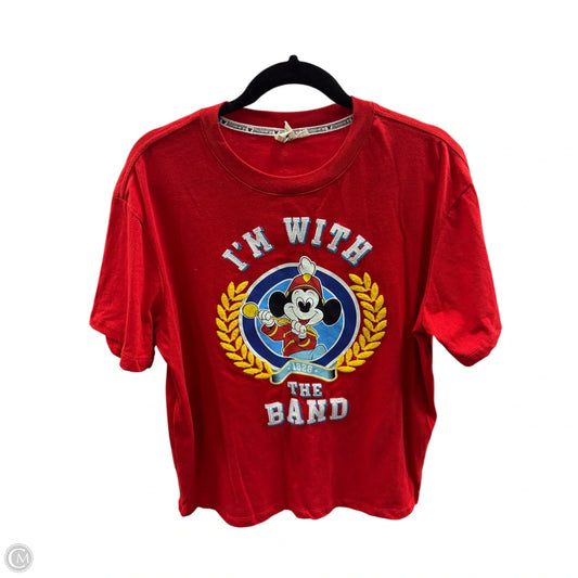 Top Short Sleeve By Disney In Red, Size: L