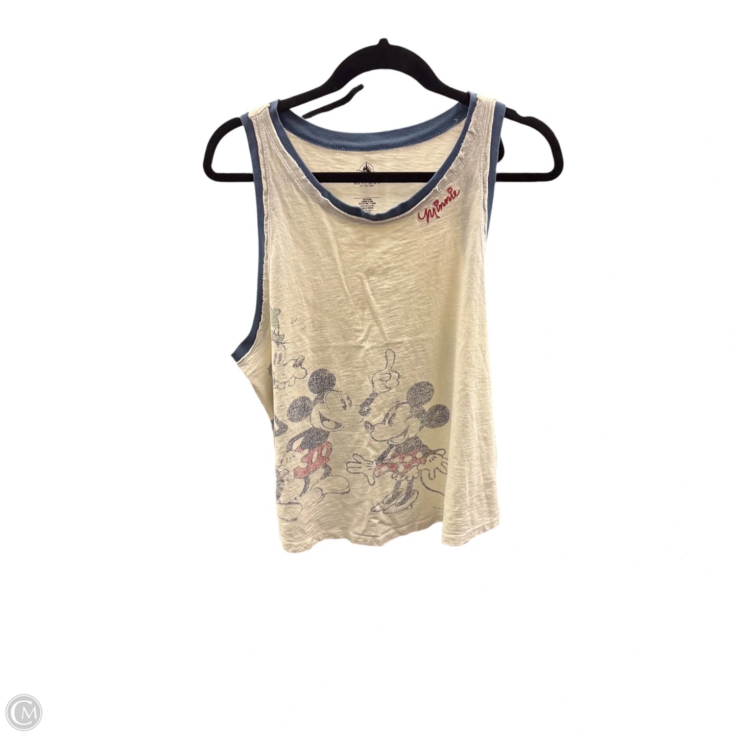Tank Top By Disney In Blue & Cream, Size: L