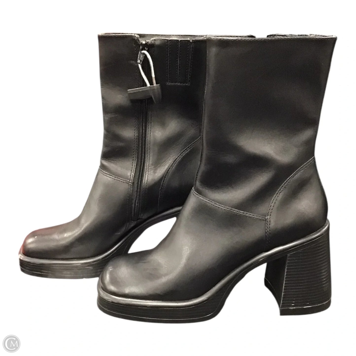 Boots Ankle Heels By Steve Madden In Black, Size: 9.5