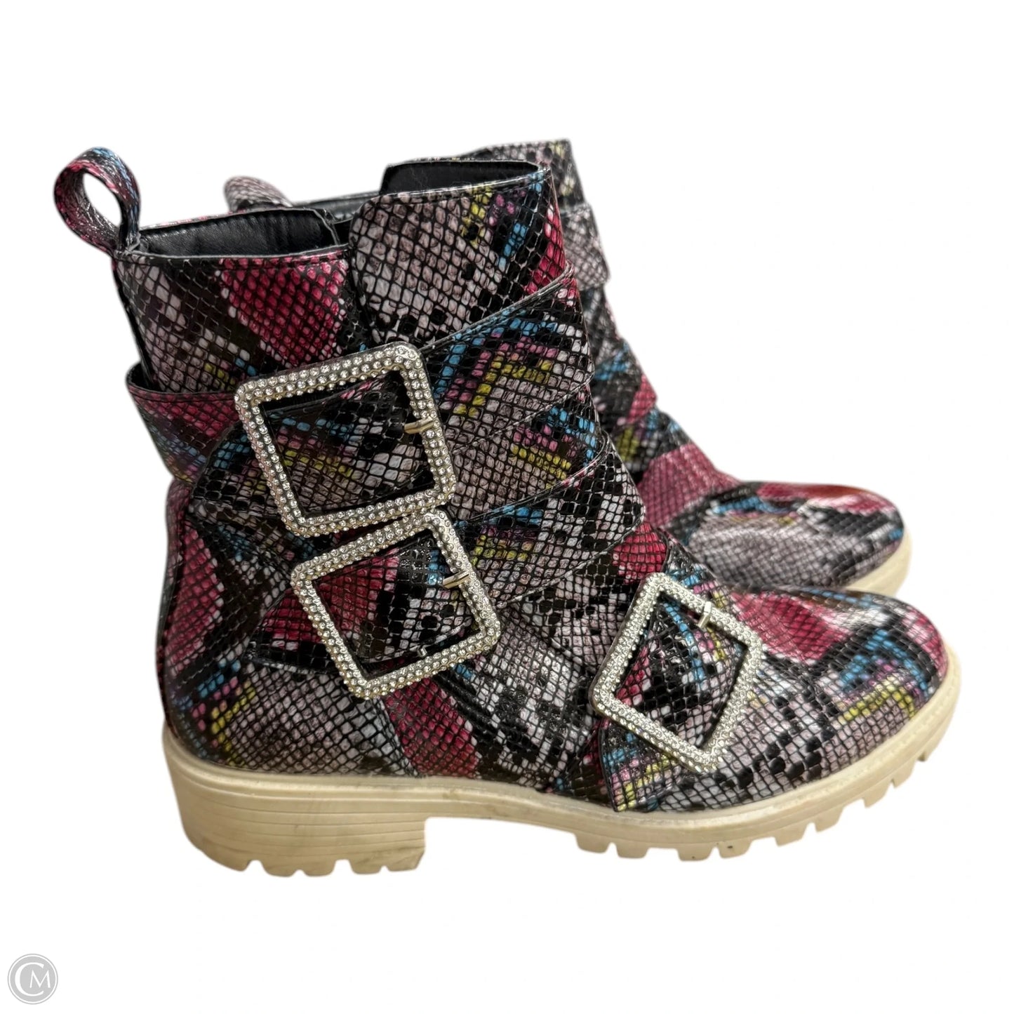 Boots Ankle Flats By True Craft In Snakeskin Print, Size: 9