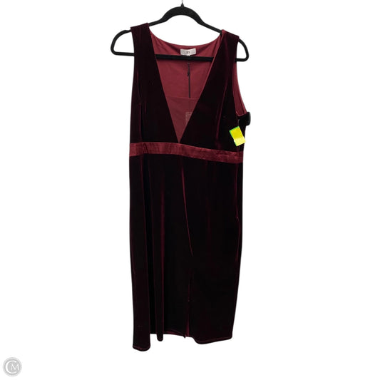 Dress Party Midi By Cmb In Maroon, Size: Xl