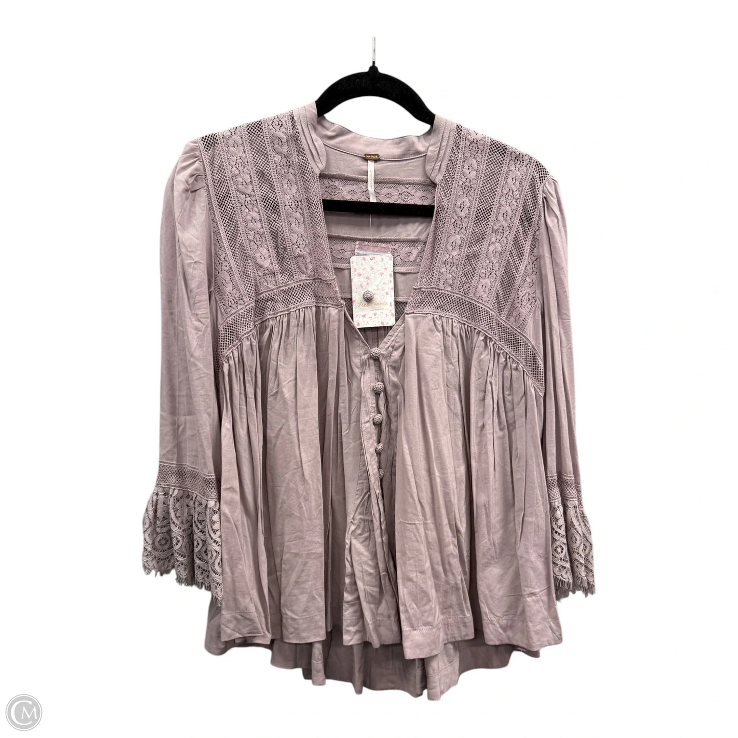 Blouse Long Sleeve By Free People In Purple, Size: S