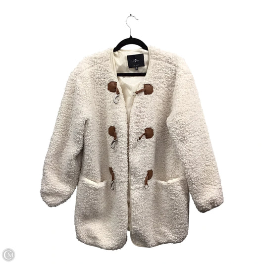 Jacket Faux Fur & Sherpa By 7 For All Mankind In Cream, Size: M