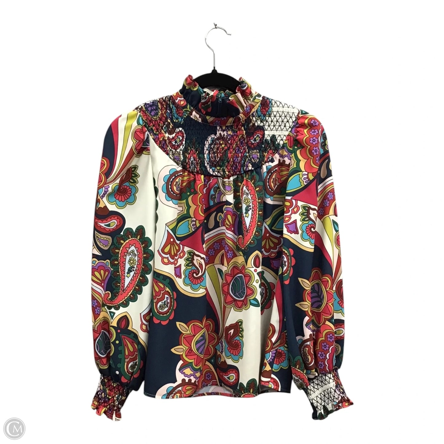 Top Long Sleeve By Crosby In Paisley Print, Size: S