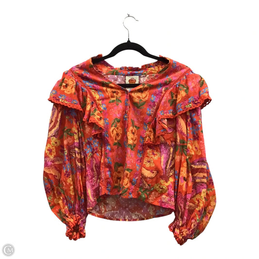 Top 3/4 Sleeve By Farm Rio In Floral Print, Size: S