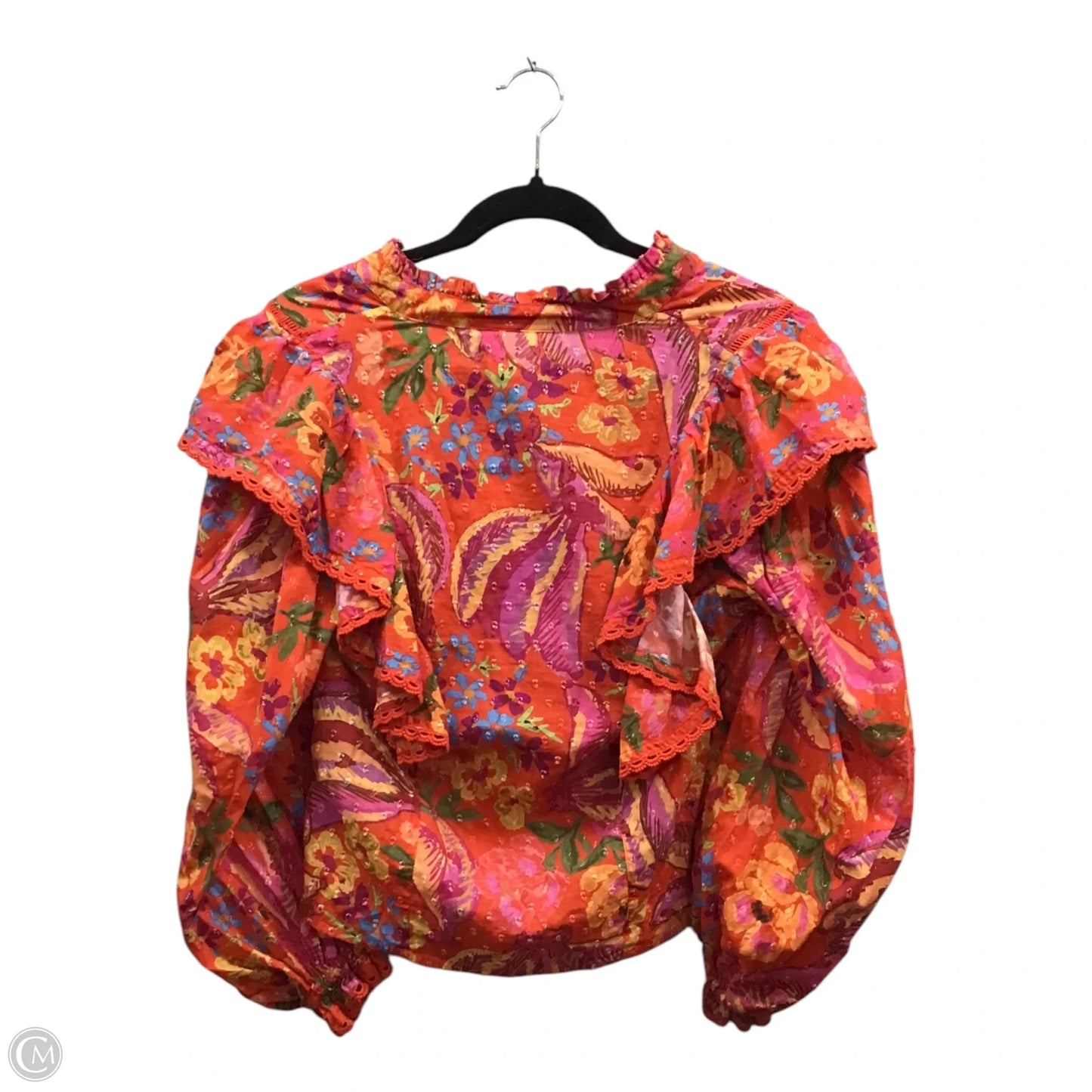 Top 3/4 Sleeve By Farm Rio In Floral Print, Size: S