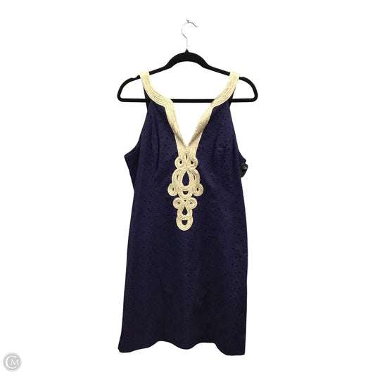 Dress Designer By Lilly Pulitzer In Blue & Gold, Size: 12