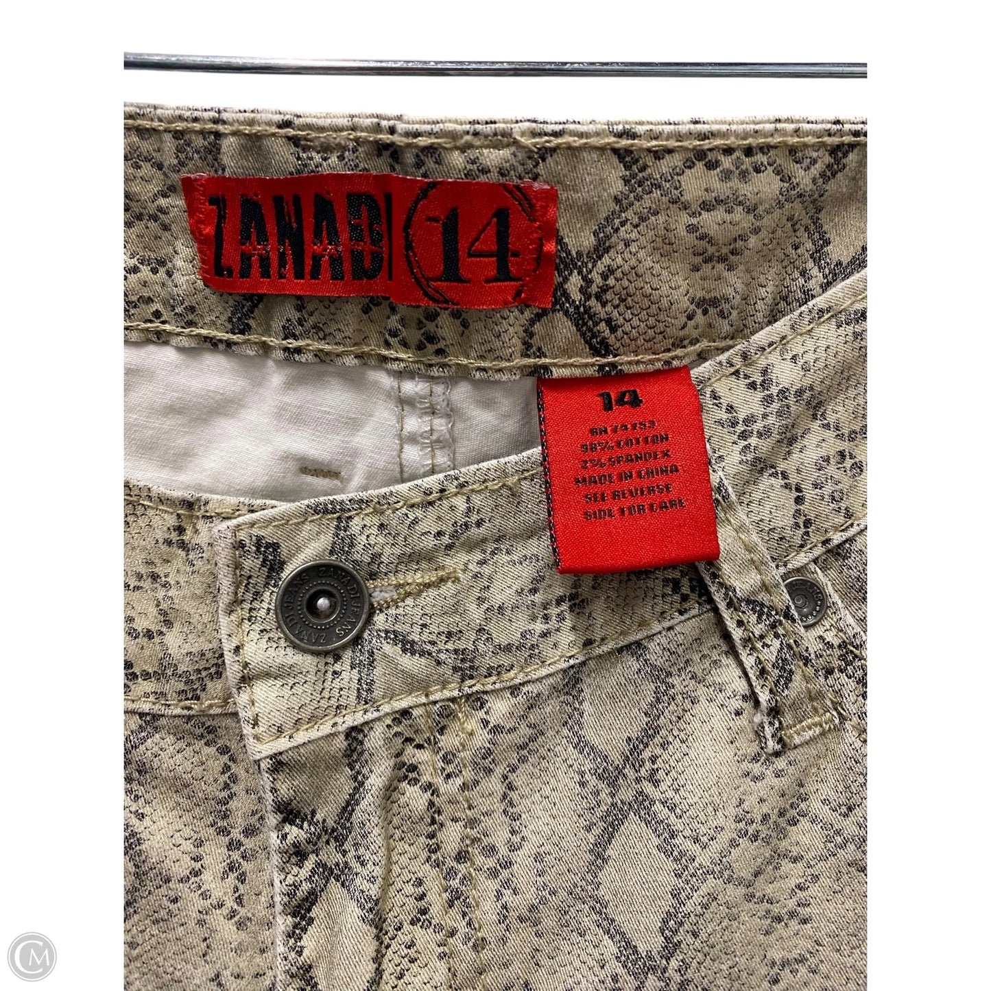 Jeans Skinny By Zana Di In Snakeskin Print, Size: 14