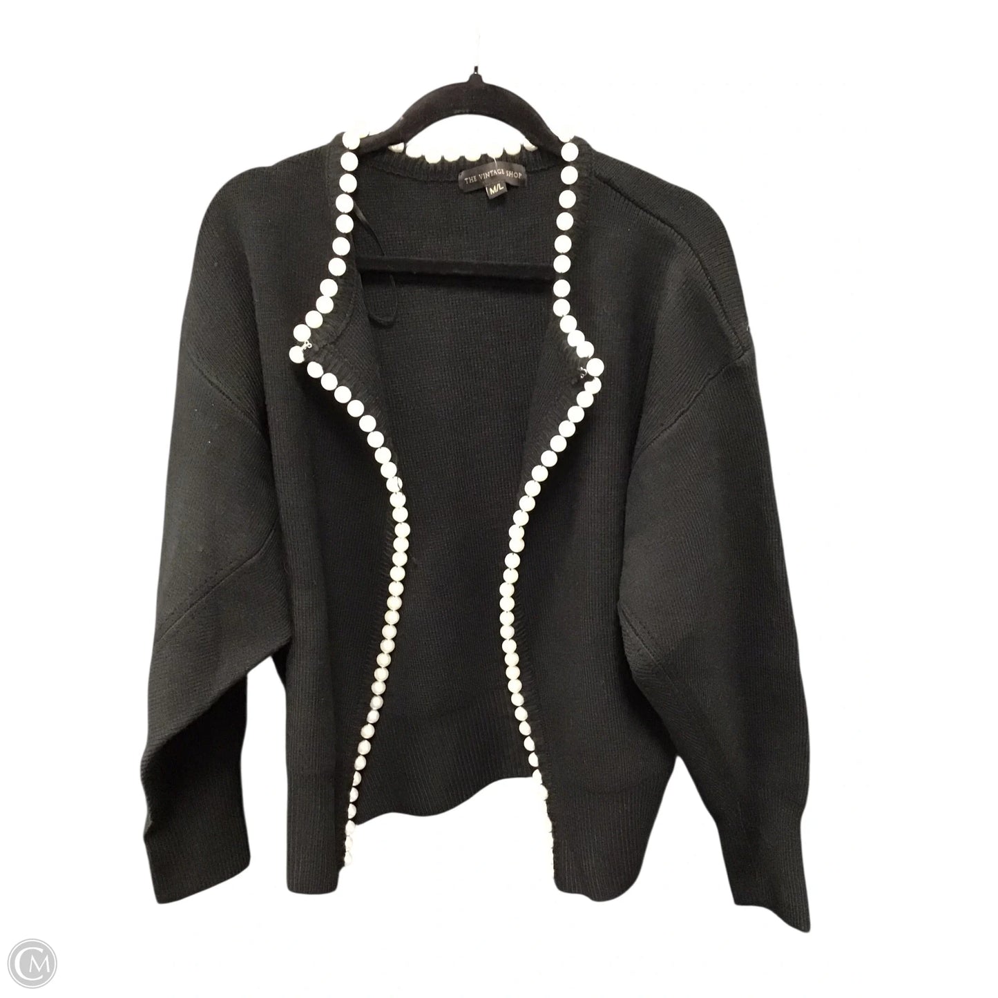 Cardigan By Clothes Mentor In Black & White, Size: L