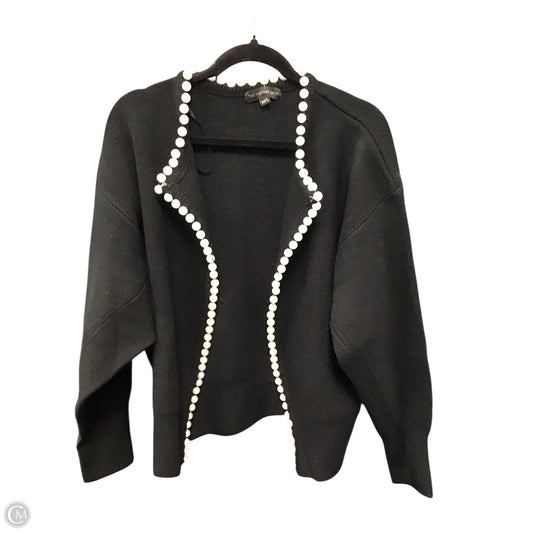 Cardigan By Clothes Mentor In Black & White, Size: L