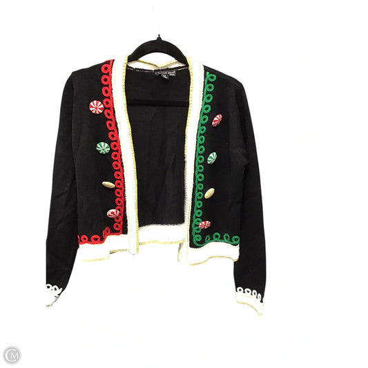 Cardigan By Reference Point In Black & White, Size: L