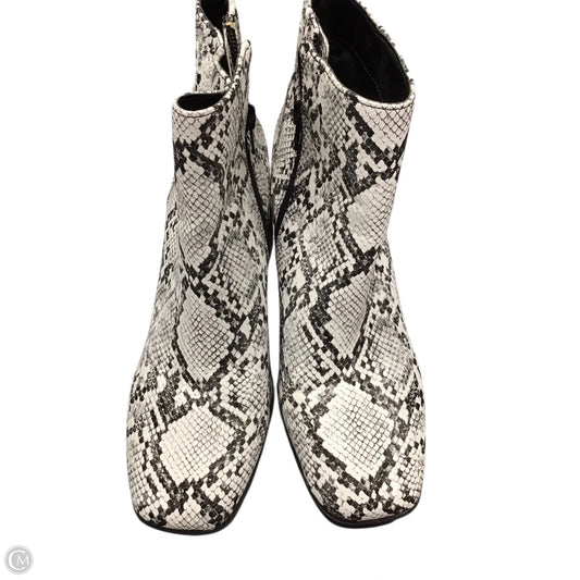 Boots Ankle Heels By Mix No 6 In Snakeskin Print, Size: 9