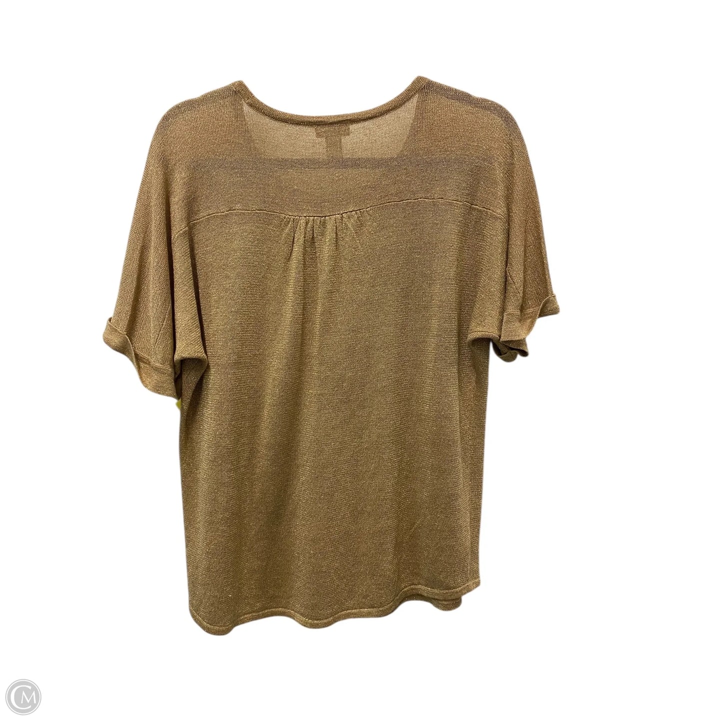 Sweater Short Sleeve By Chicos In Gold, Size: L