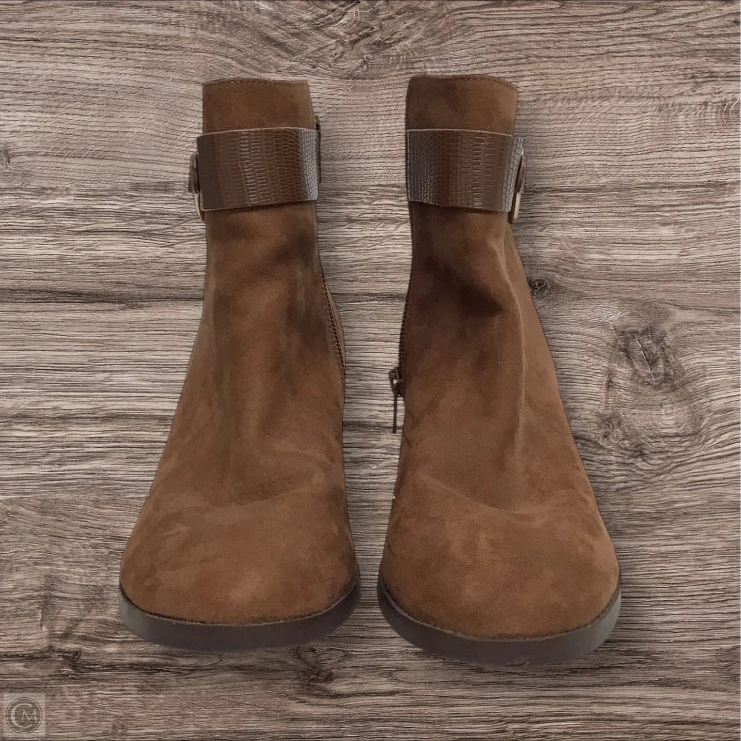 Boots Ankle Heels By Ann Taylor In Brown, Size: 7