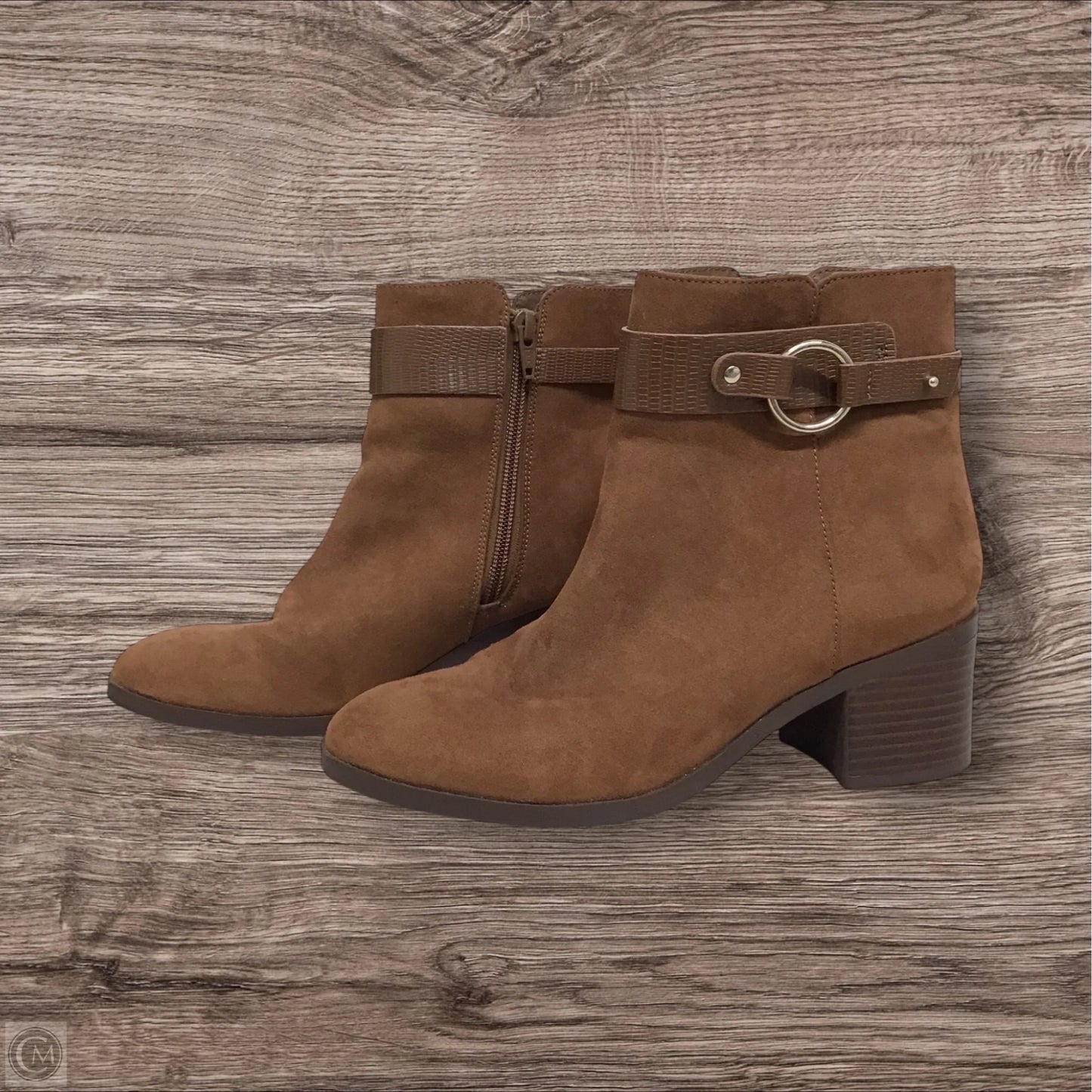 Boots Ankle Heels By Ann Taylor In Brown, Size: 7