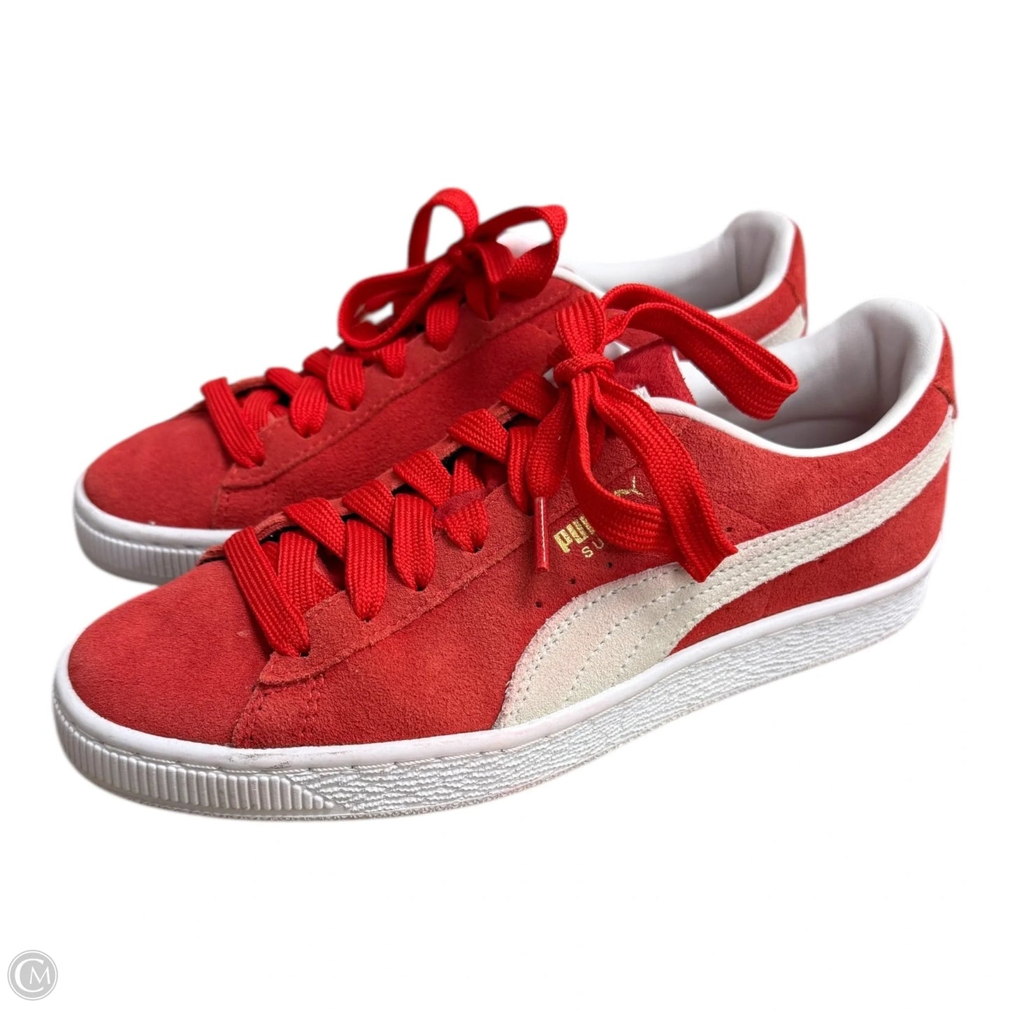 Shoes Sneakers By Puma In Red & White, Size: 6.5