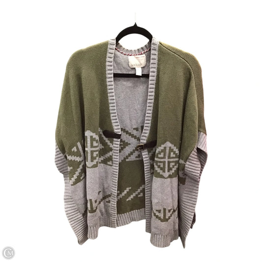 Sweater Cardigan By Banana Republic In Green & Grey, Size: L