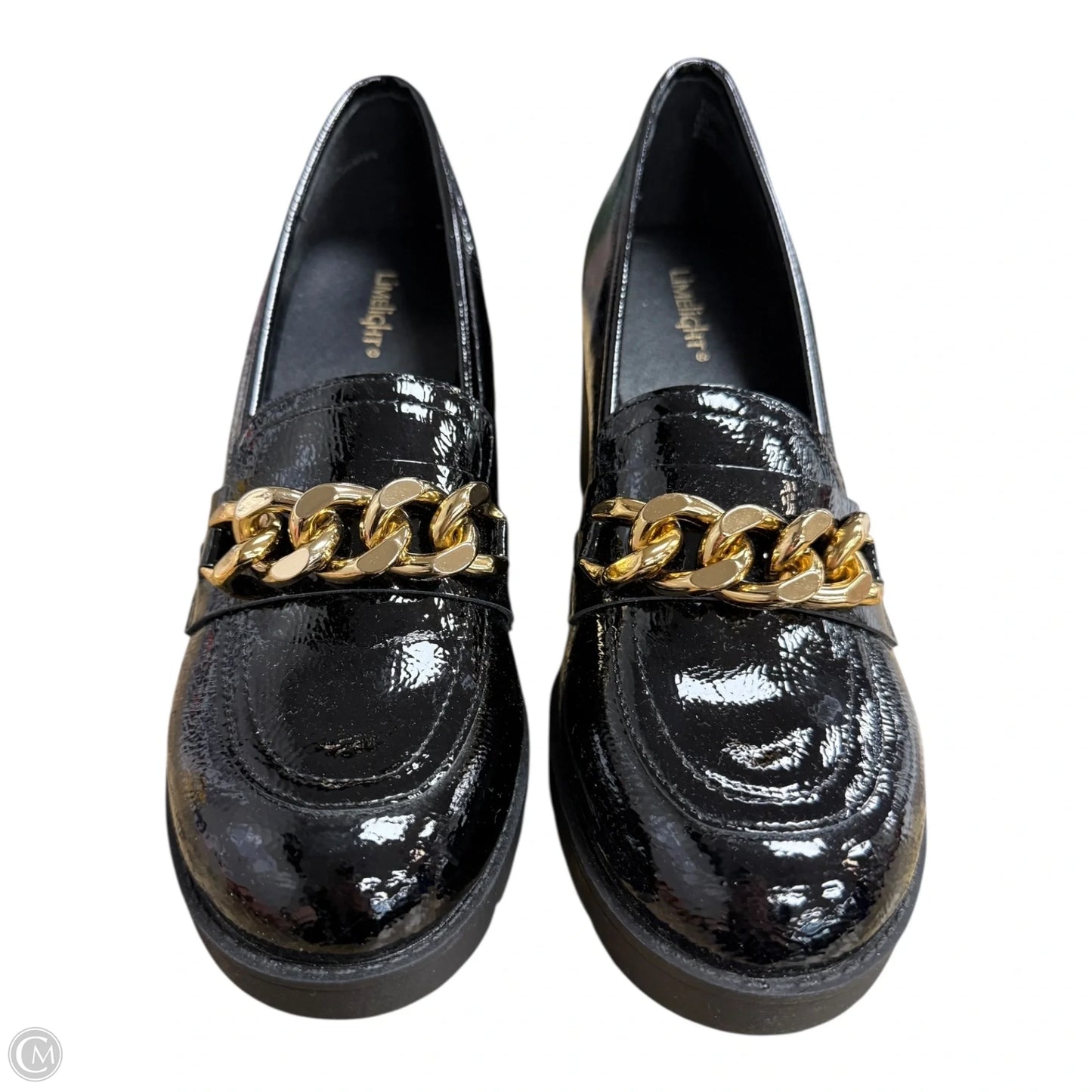 Shoes Heels Block By Limelight In Black & Gold, Size: 8