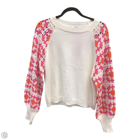 Sweater By Vestique In Cream & Pink, Size: S