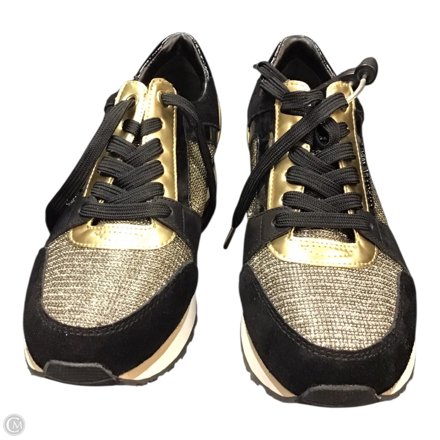 Shoes Sneakers By Michael By Michael Kors In Black & Gold, Size: 7.5