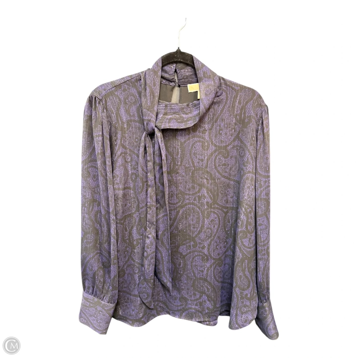Blouse Long Sleeve By Michael By Michael Kors In Purple, Size: Xl