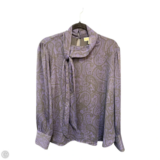 Blouse Long Sleeve By Michael By Michael Kors In Purple, Size: Xl