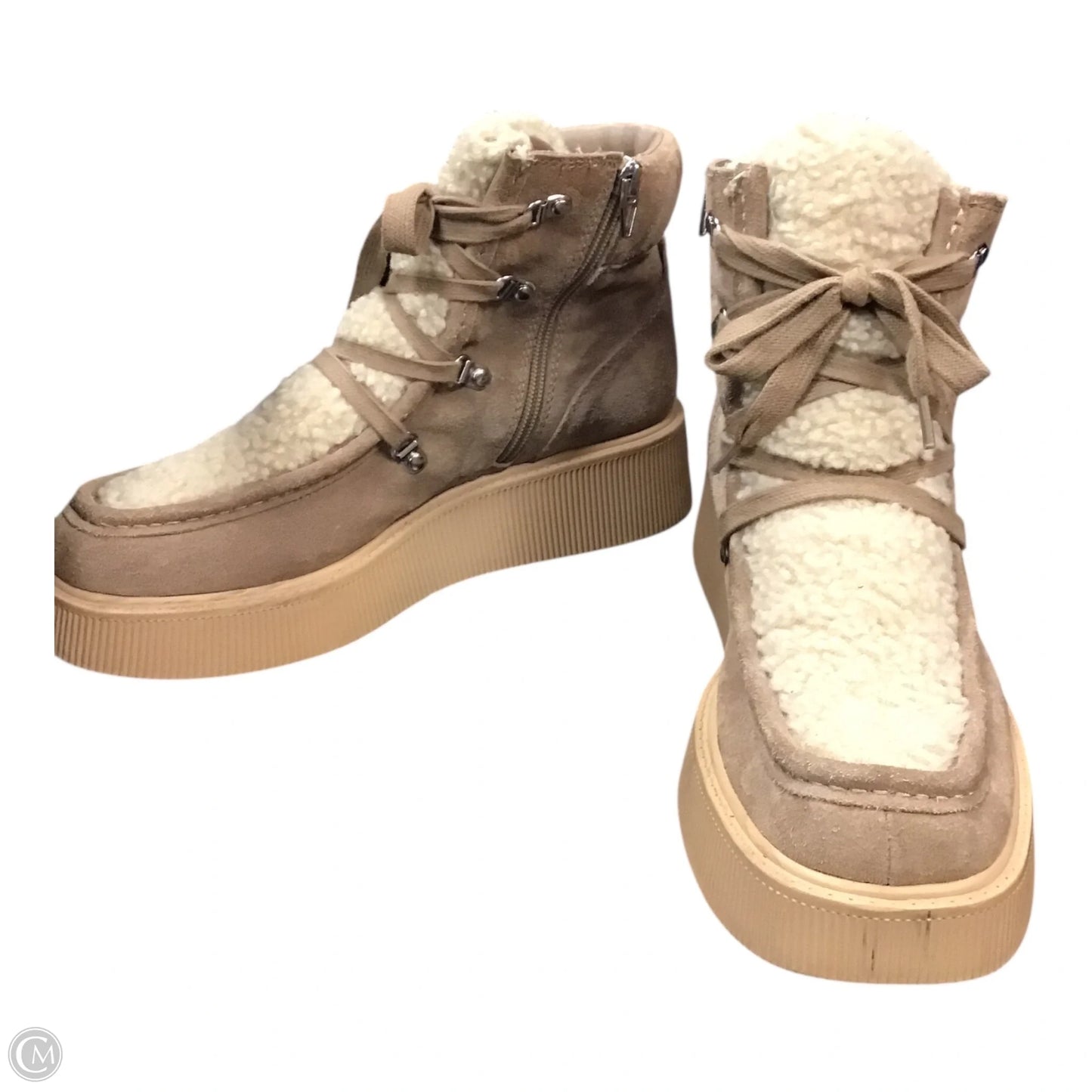 Boots Ankle Flats By Dolce Vita In Cream & Tan, Size: 9